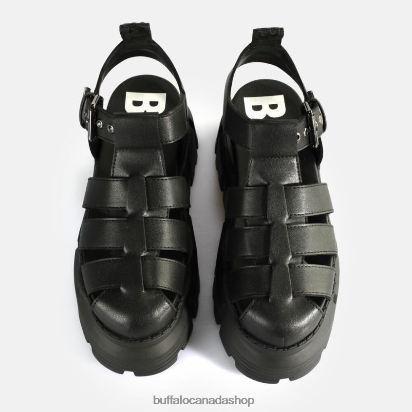 Ava Fisher Platform Sandals vegan Black Buffalo ZL64TZ572 |Sandals