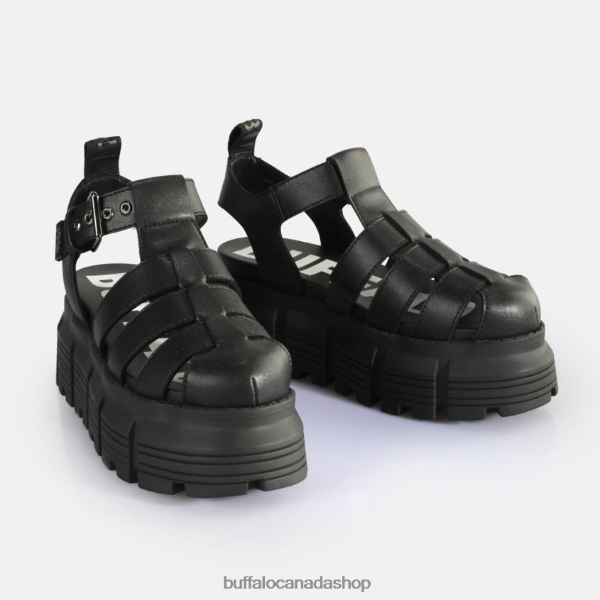 Ava Fisher Platform Sandals vegan Black Buffalo ZL64TZ572 |Sandals