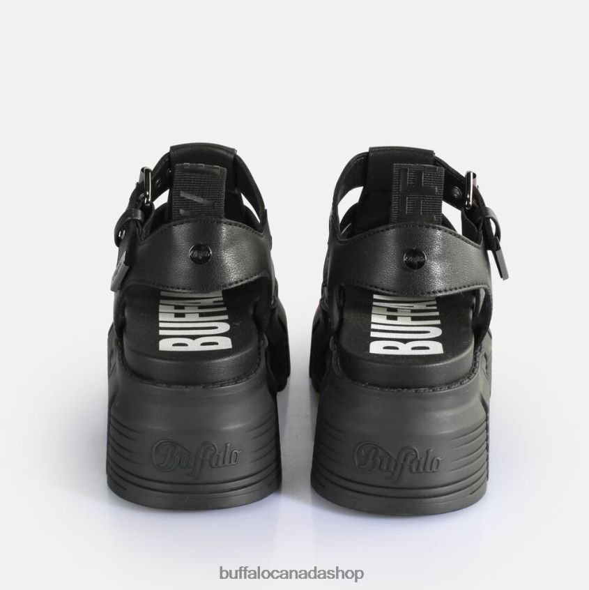 Ava Fisher Platform Sandals vegan Black Buffalo ZL64TZ572 |Sandals