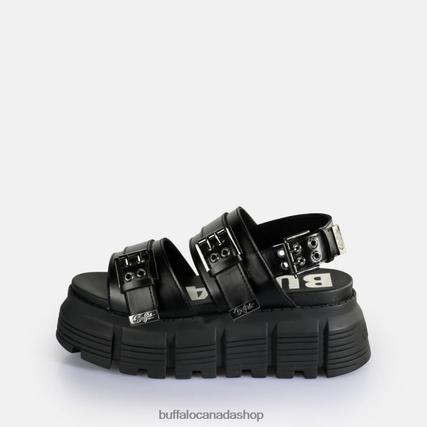 Ava Platform Sandals vegan Black Buffalo ZL64TZ520 |Sandals