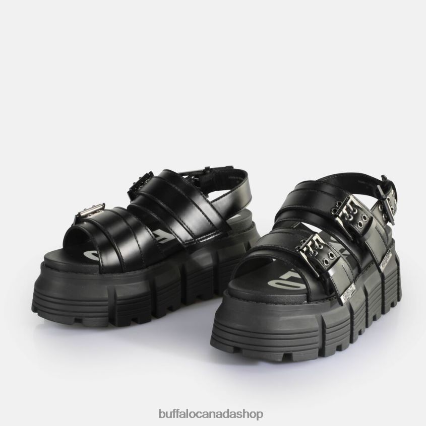 Ava Platform Sandals vegan Black Buffalo ZL64TZ520 |Sandals