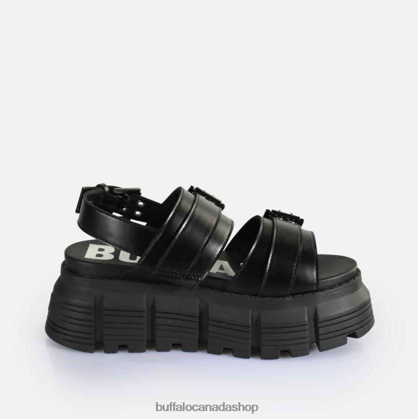 Ava Platform Sandals vegan Black Buffalo ZL64TZ520 |Sandals