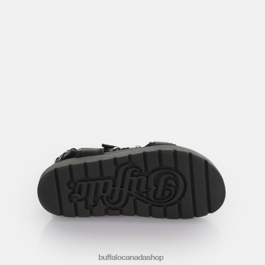 Eve Track C Platform Slide vegan Black/Silver Buffalo ZL64TZ384 |Sandals