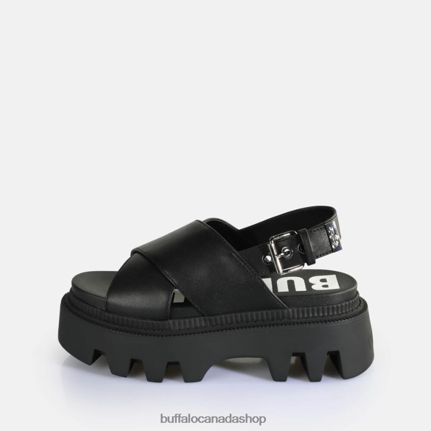 Flora Cross Platform Sandals vegan Black Buffalo ZL64TZ164 |Sandals
