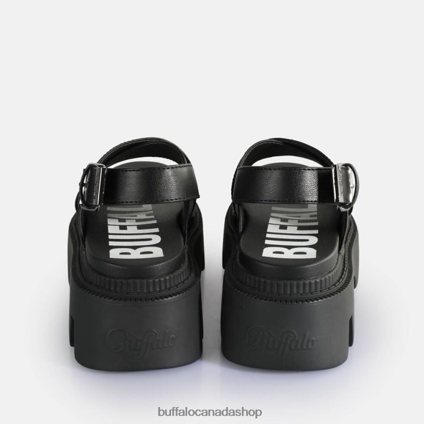 Flora Cross Platform Sandals vegan Black Buffalo ZL64TZ164 |Sandals