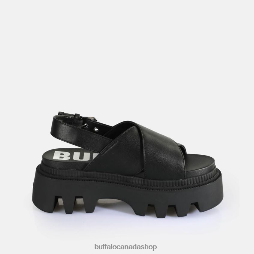 Flora Cross Platform Sandals vegan Black Buffalo ZL64TZ164 |Sandals