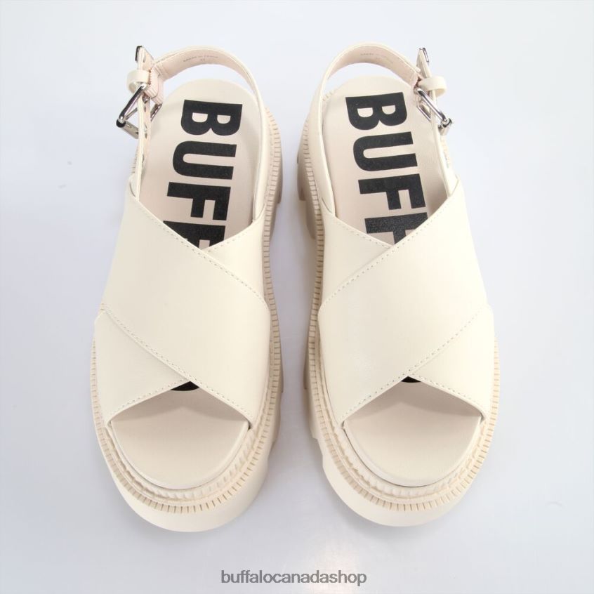 Flora Cross Platform Sandals vegan Cream Buffalo ZL64TZ165 |Sandals