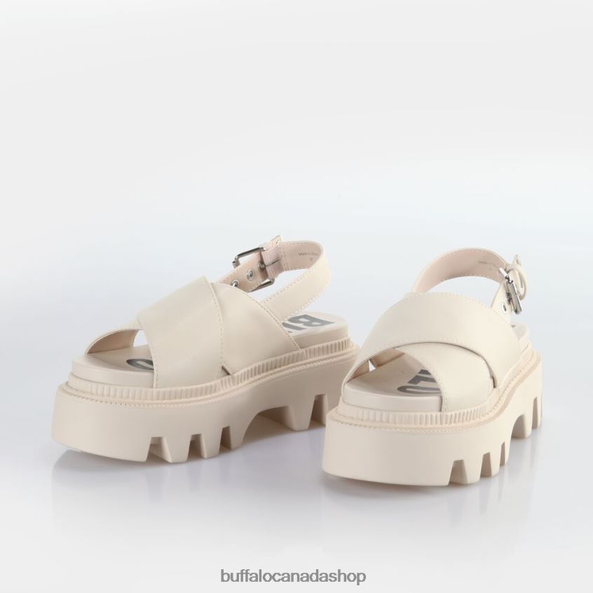 Flora Cross Platform Sandals vegan Cream Buffalo ZL64TZ165 |Sandals