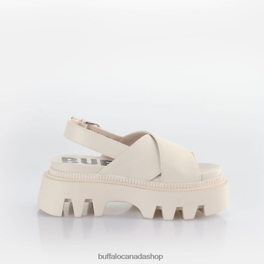 Flora Cross Platform Sandals vegan Cream Buffalo ZL64TZ165 |Sandals