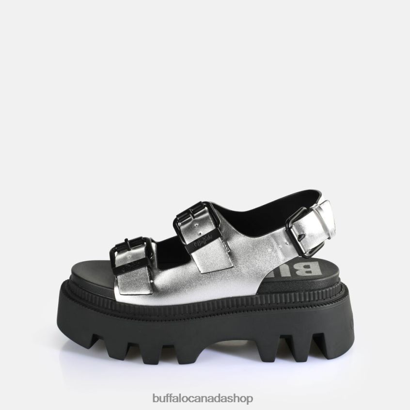 Flora On Platform Sandals vegan Silver Buffalo ZL64TZ108 |Sandals