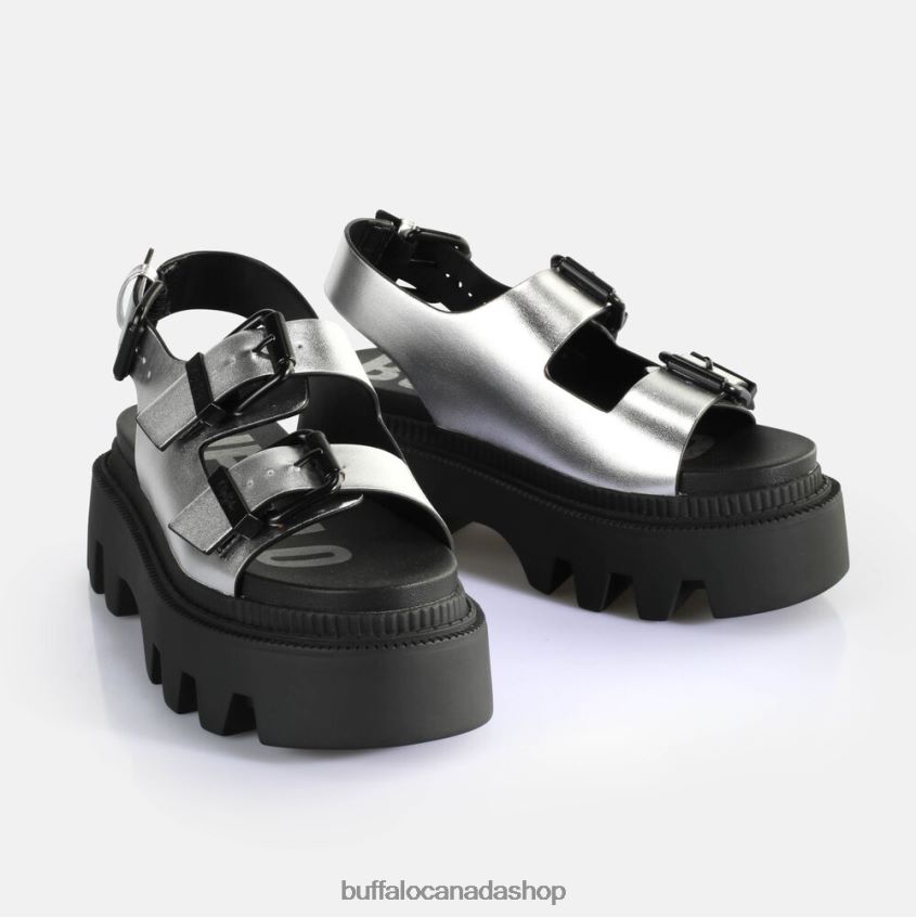 Flora On Platform Sandals vegan Silver Buffalo ZL64TZ108 |Sandals