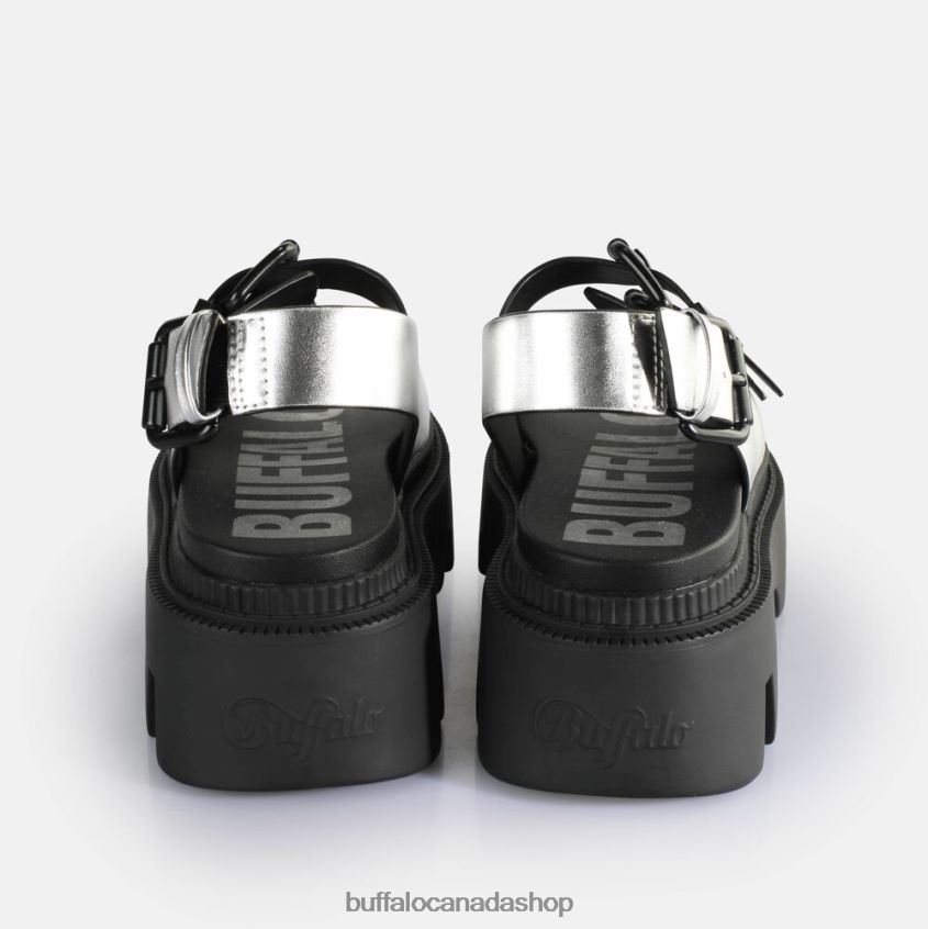 Flora On Platform Sandals vegan Silver Buffalo ZL64TZ108 |Sandals