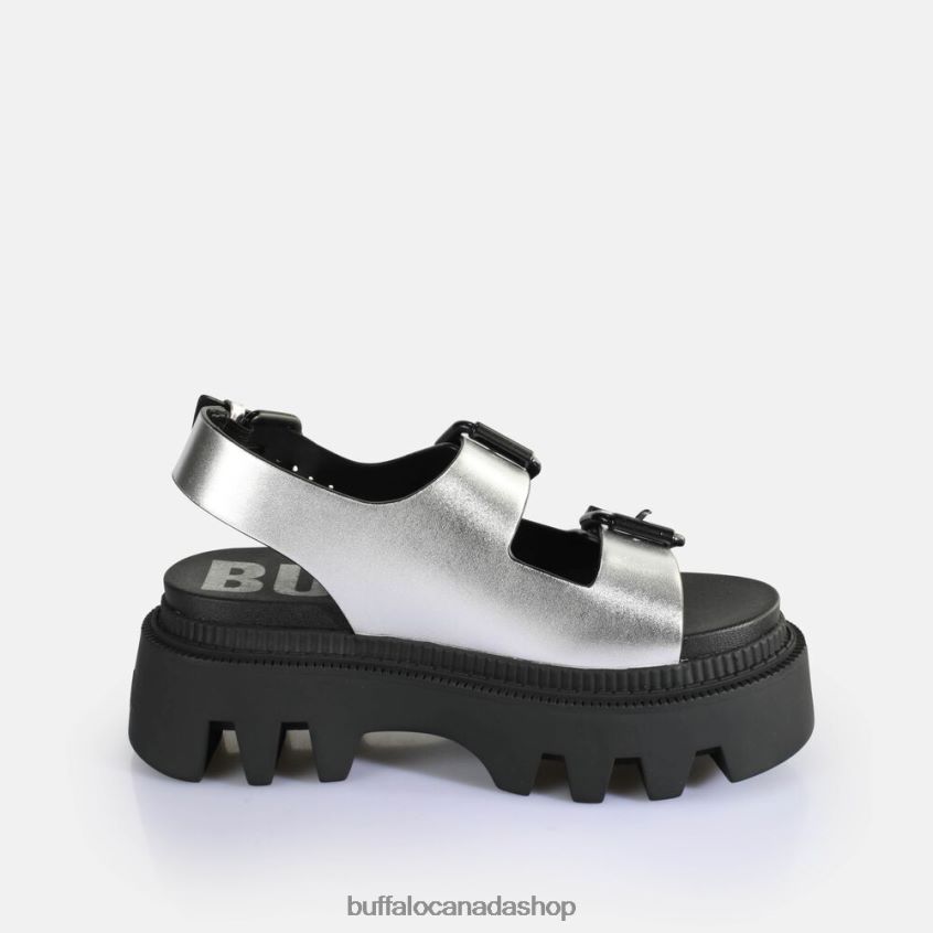 Flora On Platform Sandals vegan Silver Buffalo ZL64TZ108 |Sandals