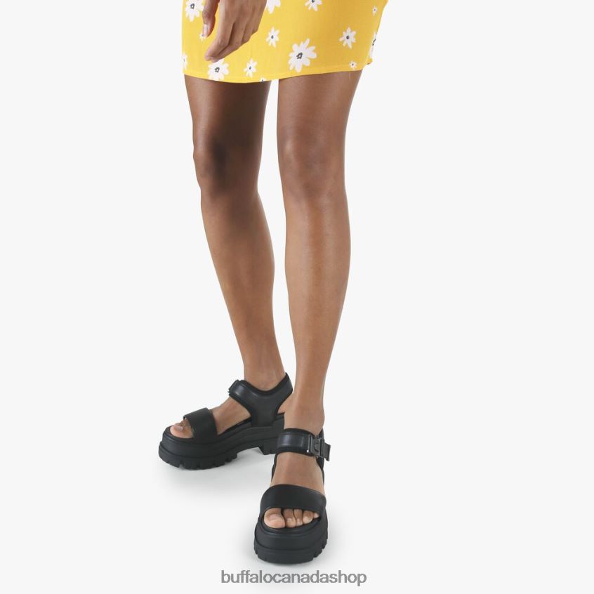 Jojo Plateau Sandals vegan Black Buffalo ZL64TZ753 |Sandals