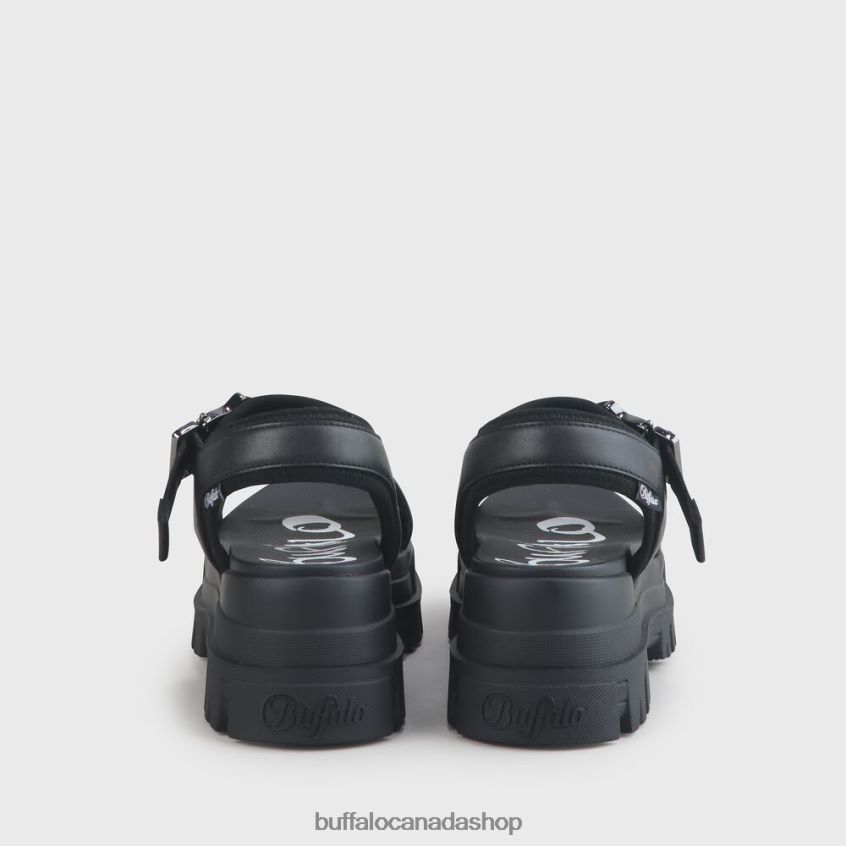 Jojo Plateau Sandals vegan Black Buffalo ZL64TZ753 |Sandals