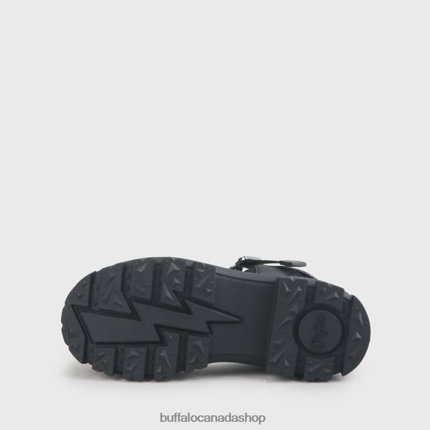 Jojo Plateau Sandals vegan Black Buffalo ZL64TZ753 |Sandals