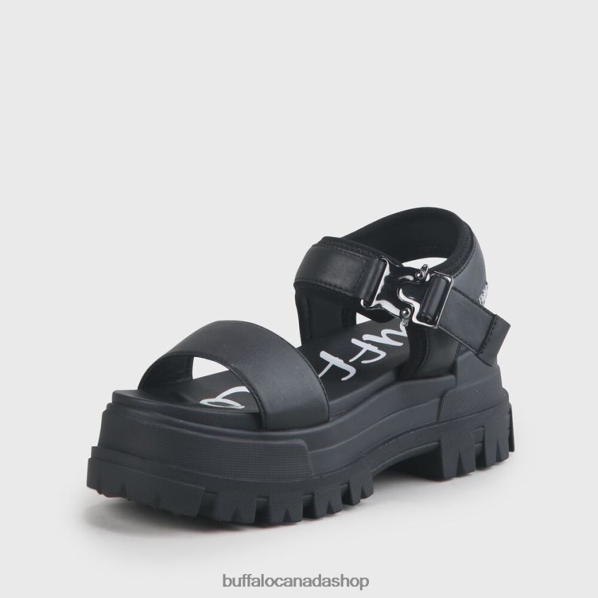 Jojo Plateau Sandals vegan Black Buffalo ZL64TZ753 |Sandals