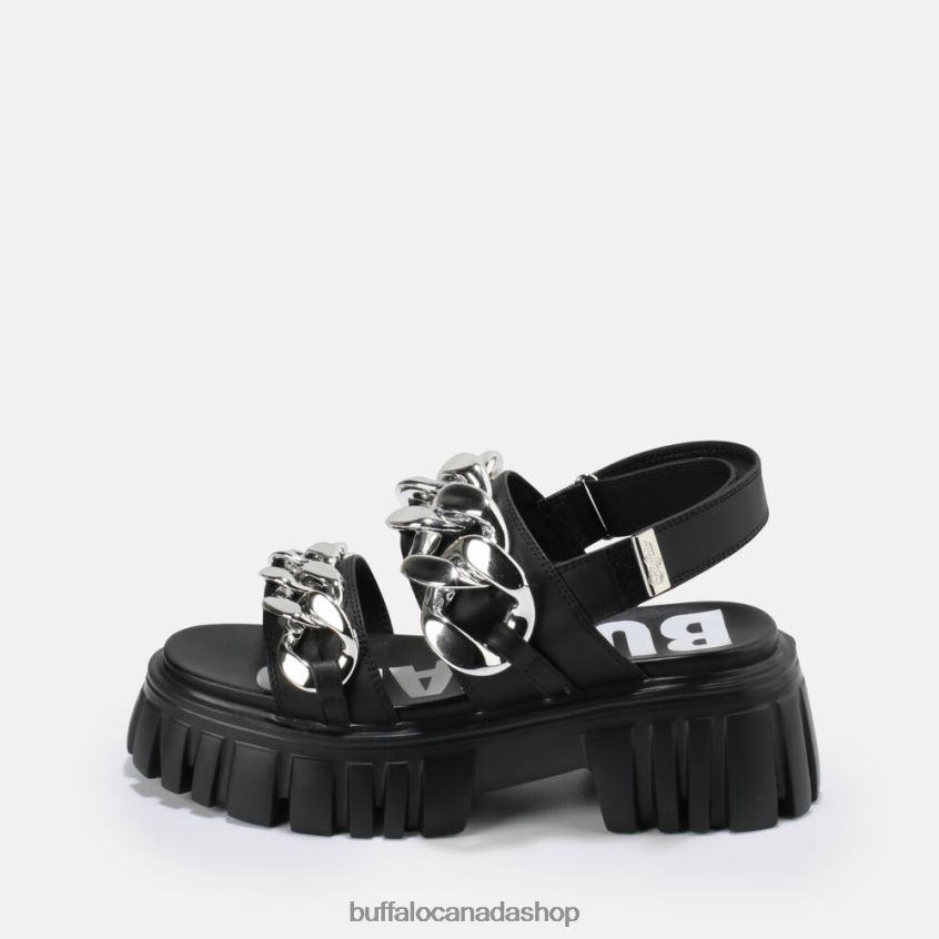 Lion Chain platform sandal vegan Black Buffalo ZL64TZ902 |Sandals