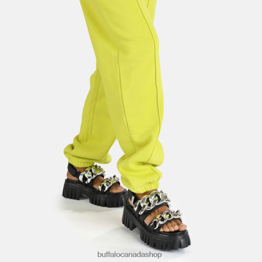 Lion Chain platform sandal vegan Black Buffalo ZL64TZ902 |Sandals