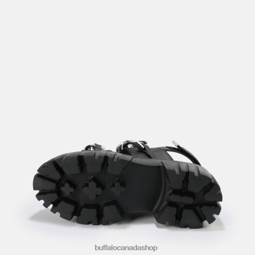 Lion Chain platform sandal vegan Black Buffalo ZL64TZ902 |Sandals