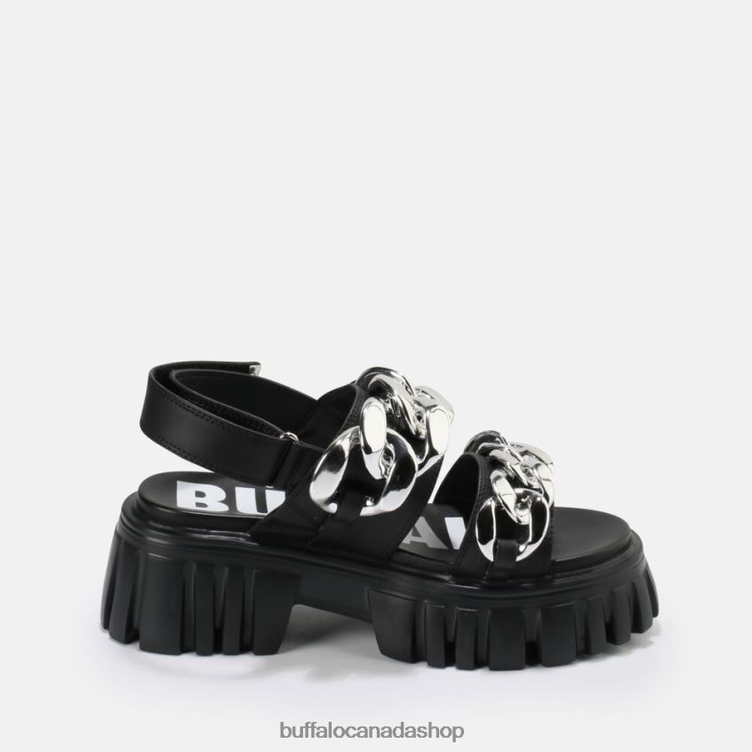 Lion Chain platform sandal vegan Black Buffalo ZL64TZ902 |Sandals