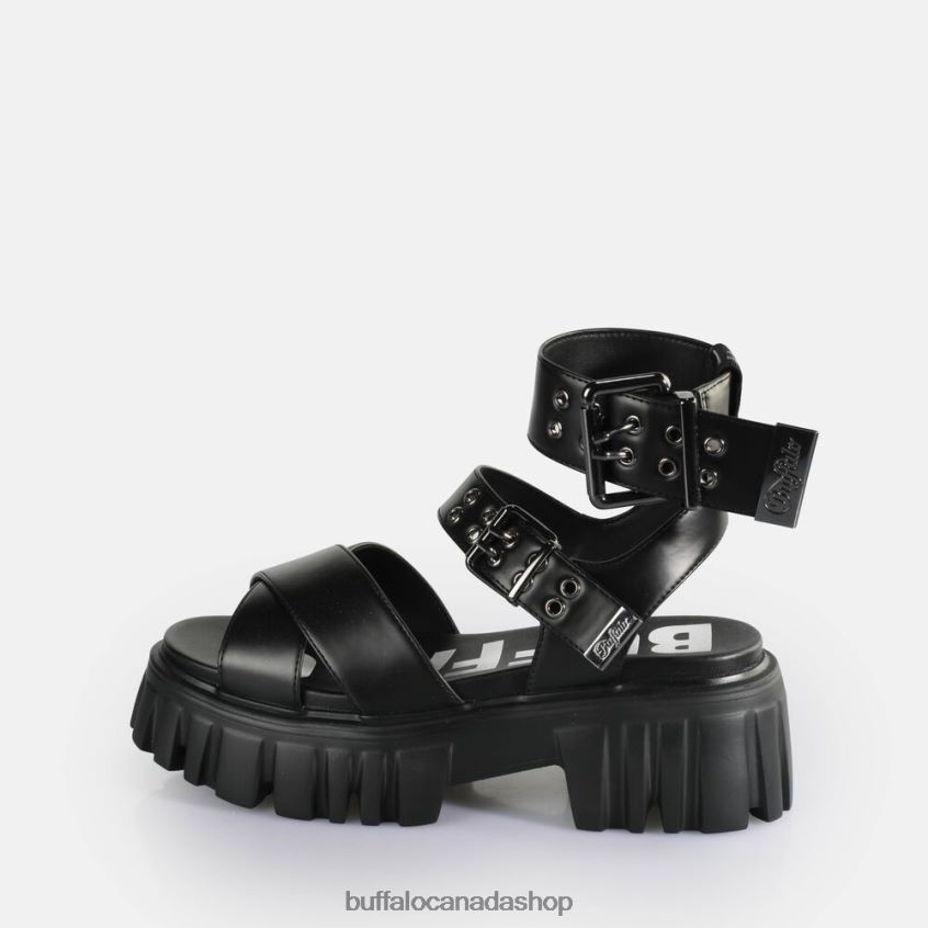 Lion Choker Platform Sandals vegan Black Buffalo ZL64TZ181 |Sandals