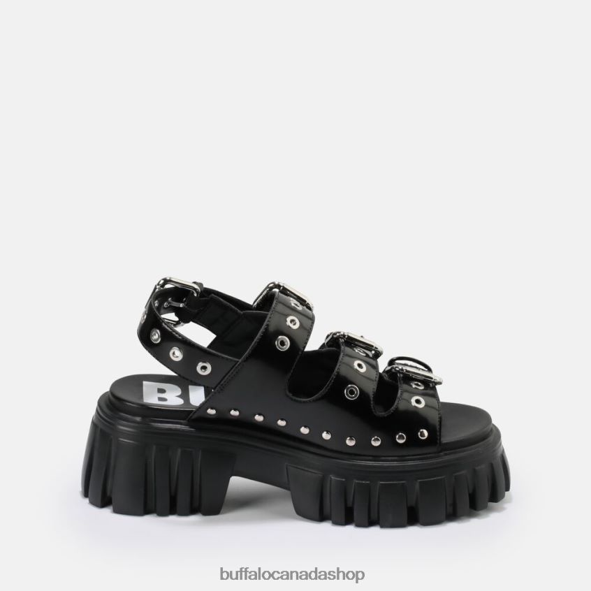 Lion Hard platform sandal vegan Black Buffalo ZL64TZ721 |Sandals