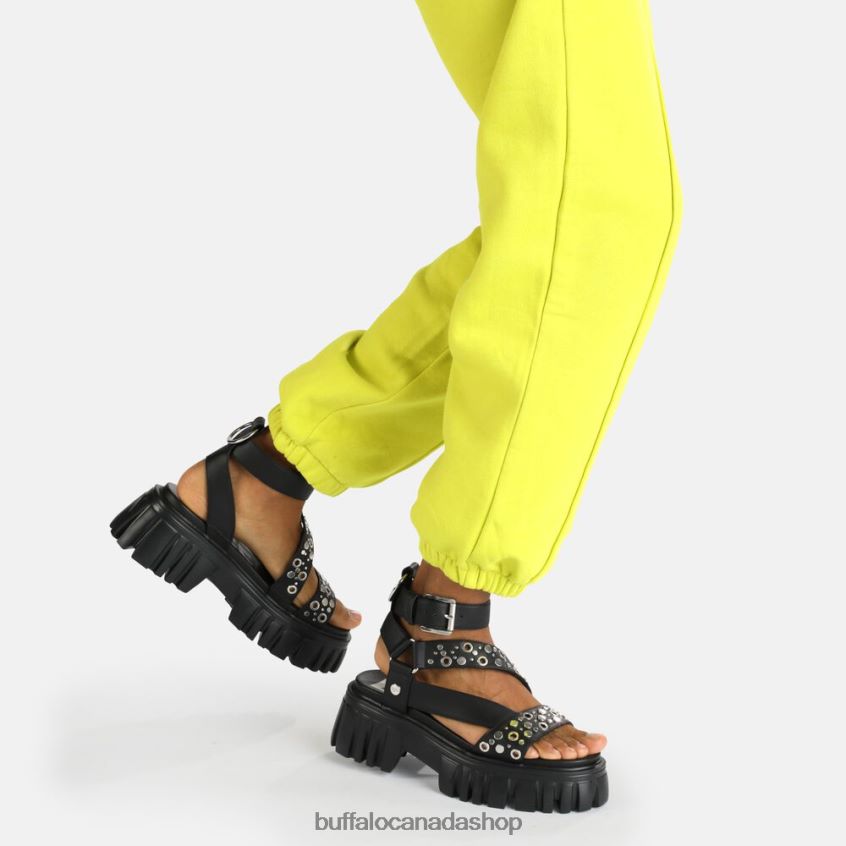 Lion Riv platform sandal vegan Black Buffalo ZL64TZ871 |Sandals