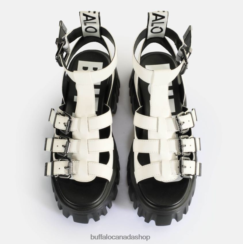 Lion Teeth Platform Sandals vegan White Buffalo ZL64TZ158 |Sandals