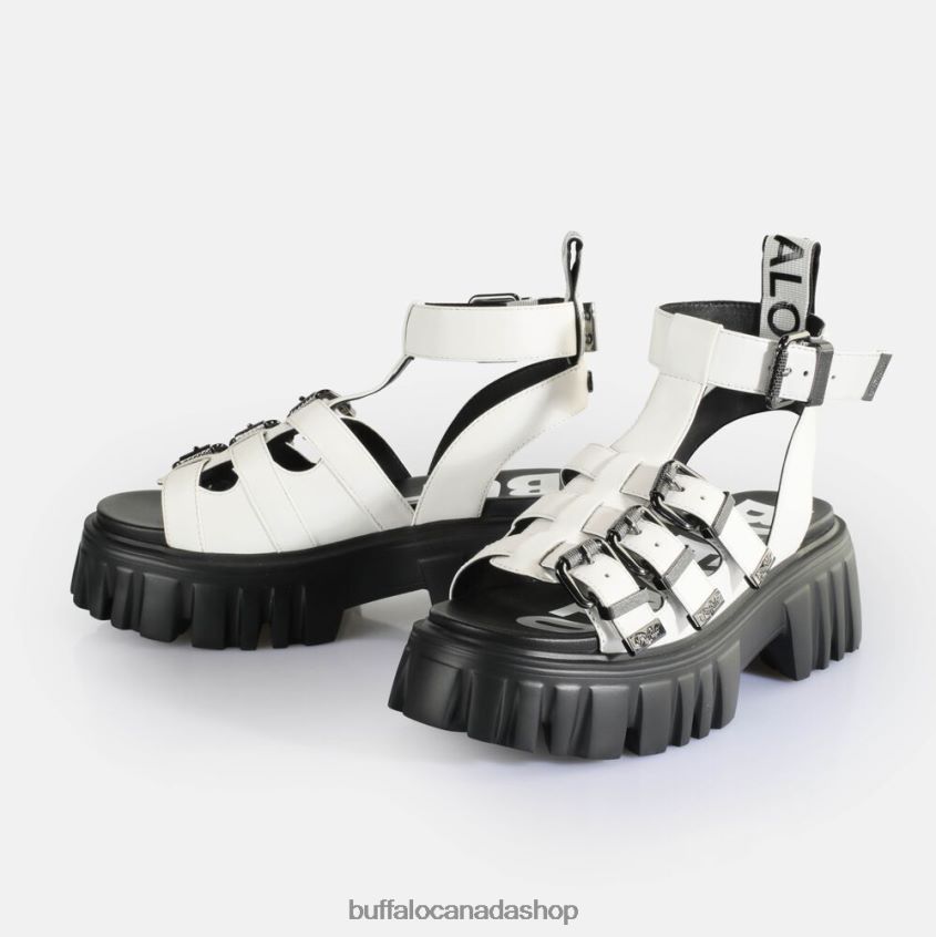 Lion Teeth Platform Sandals vegan White Buffalo ZL64TZ158 |Sandals