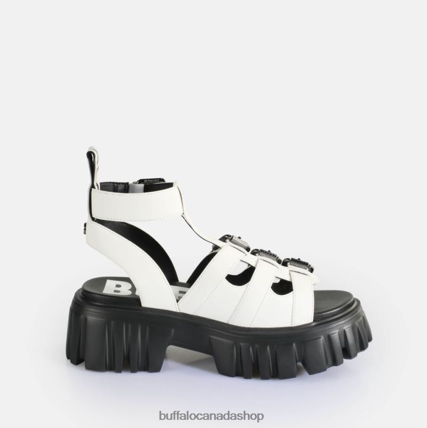 Lion Teeth Platform Sandals vegan White Buffalo ZL64TZ158 |Sandals