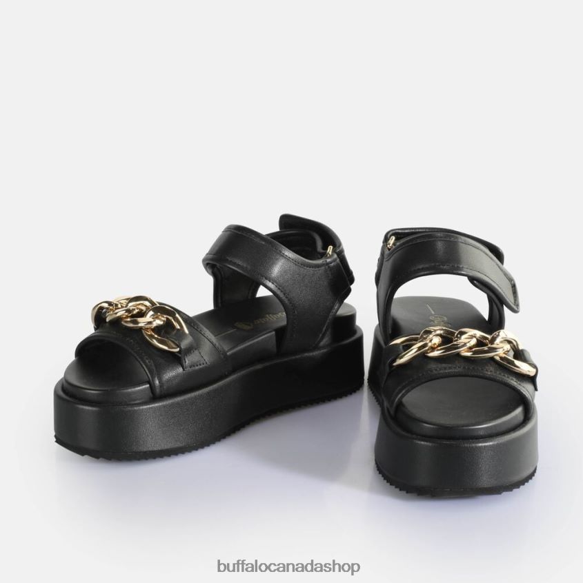 Noa Quilt Chain Platform Sandals vegan Black Buffalo ZL64TZ281 |Sandals