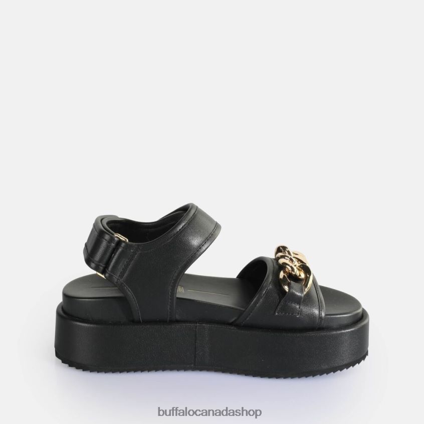 Noa Quilt Chain Platform Sandals vegan Black Buffalo ZL64TZ281 |Sandals