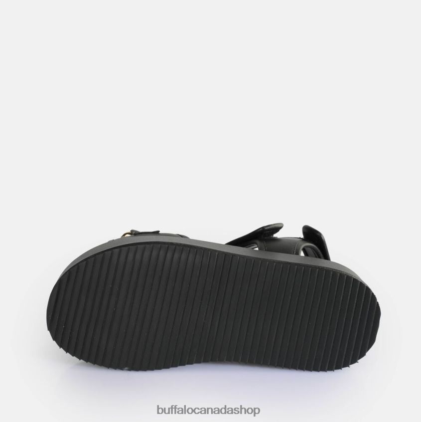 Noa Quilt Chain Platform Sandals vegan Black Buffalo ZL64TZ281 |Sandals