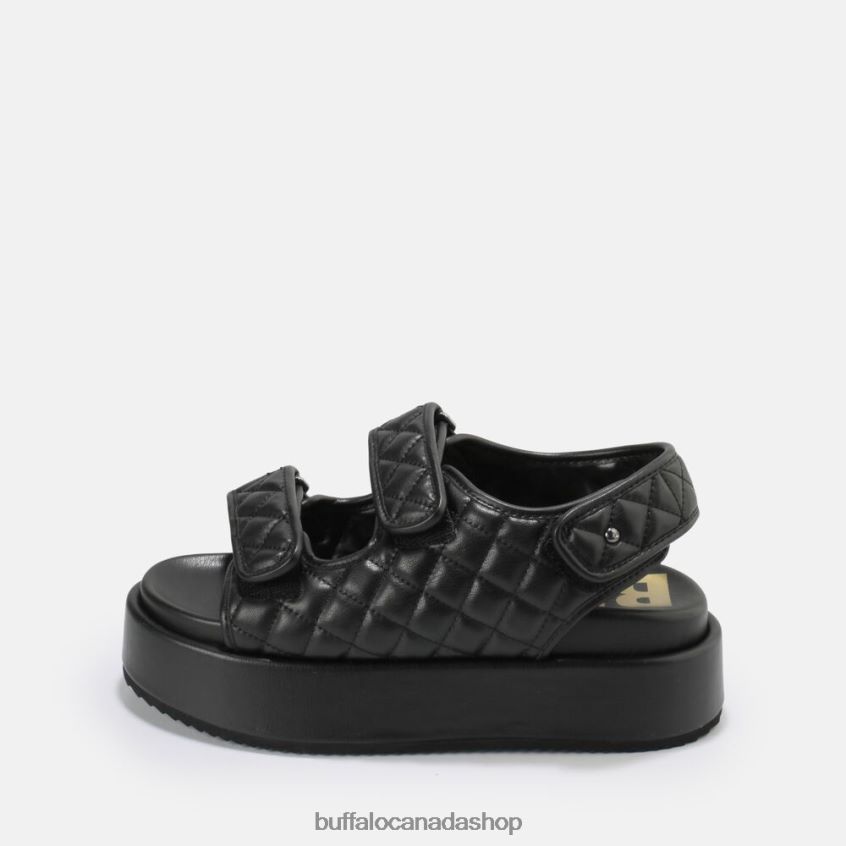 Noa Quilt platform sandals vegan Black Buffalo ZL64TZ786 |Sandals