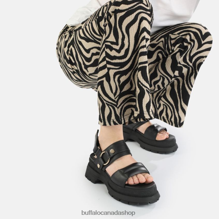 Rude Ring platform sandal vegan Black Buffalo ZL64TZ154 |Sandals