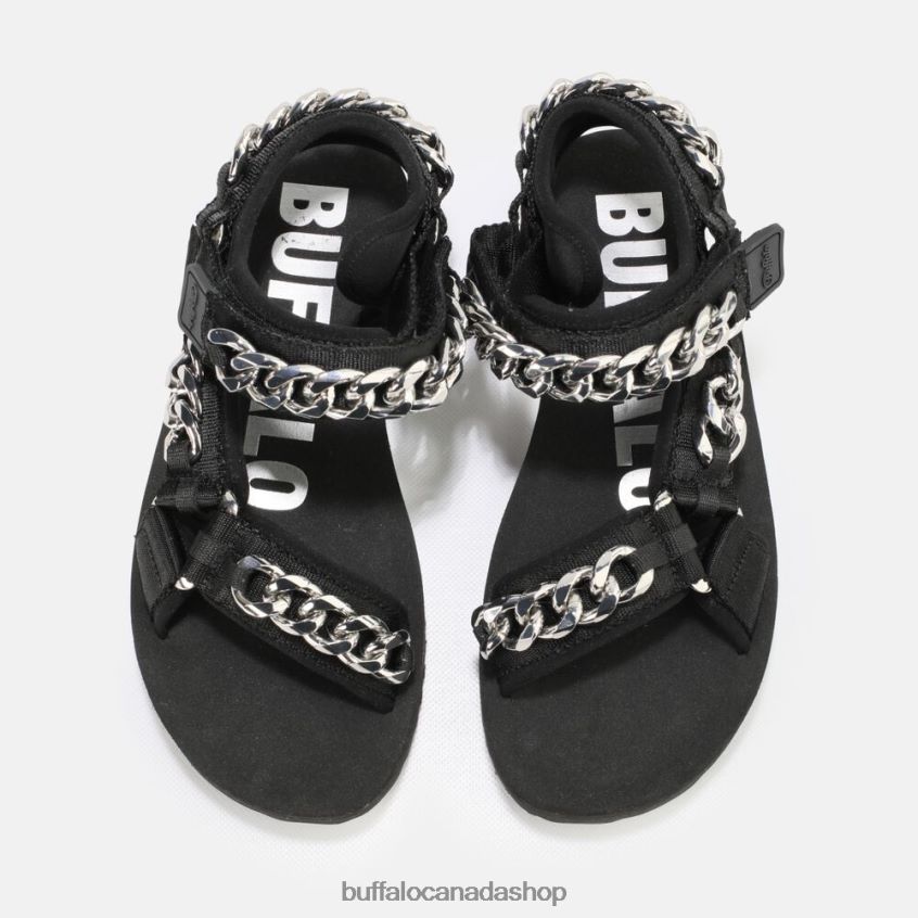 Sage Chain platform sandals vegan Black Buffalo ZL64TZ922 |Sandals