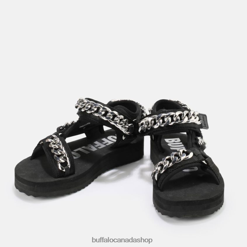 Sage Chain platform sandals vegan Black Buffalo ZL64TZ922 |Sandals
