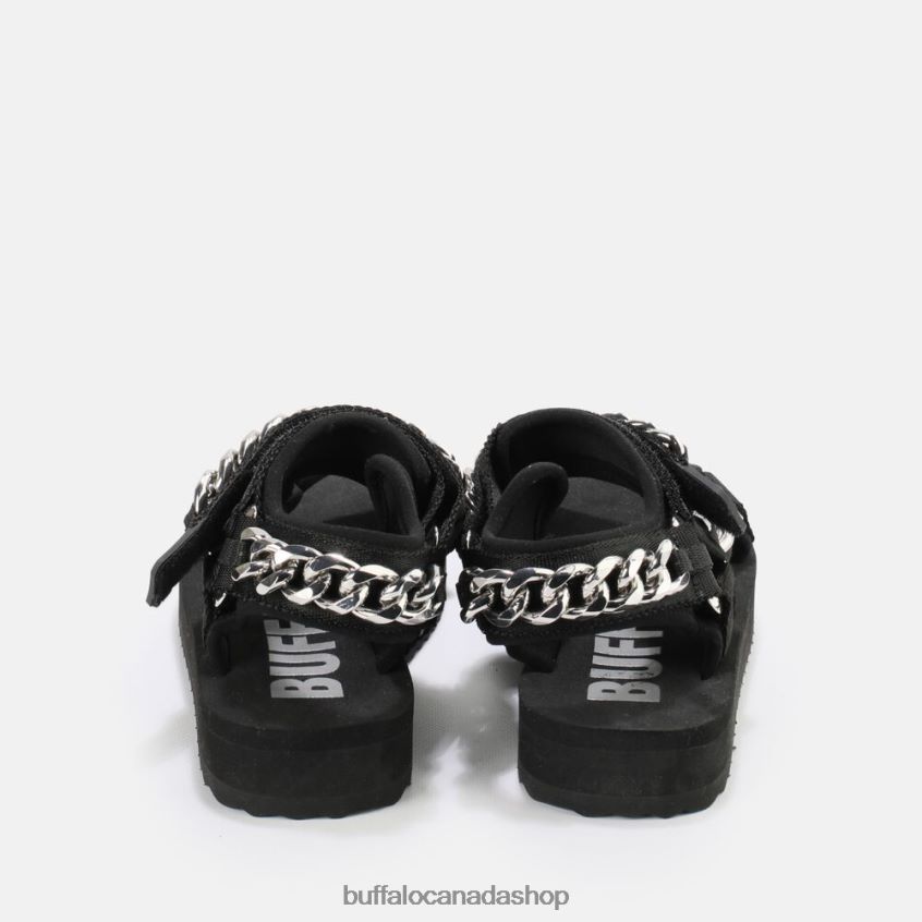 Sage Chain platform sandals vegan Black Buffalo ZL64TZ922 |Sandals