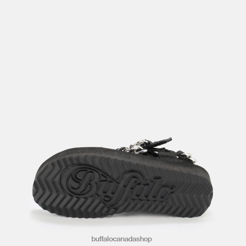 Sage Chain platform sandals vegan Black Buffalo ZL64TZ922 |Sandals