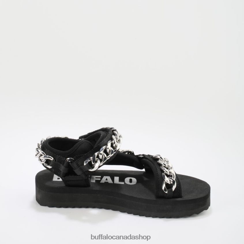 Sage Chain platform sandals vegan Black Buffalo ZL64TZ922 |Sandals