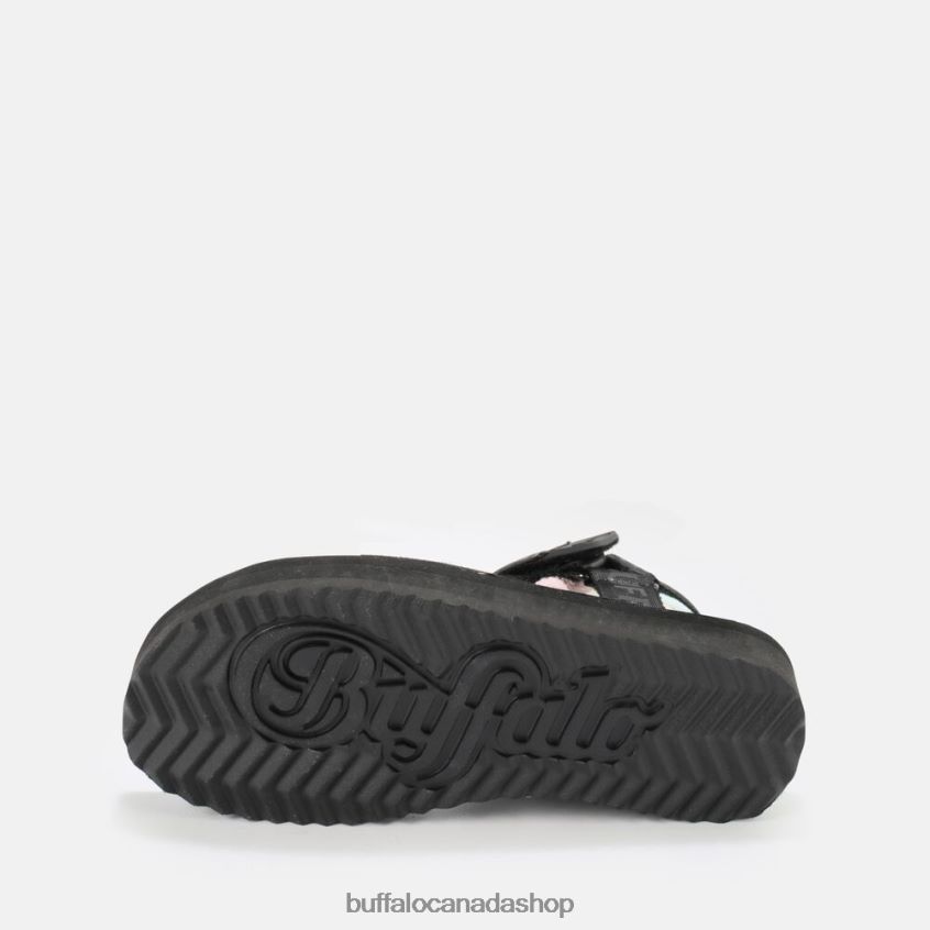 Sage Track platform sandals vegan Black/Multi Buffalo ZL64TZ741 |Sandals