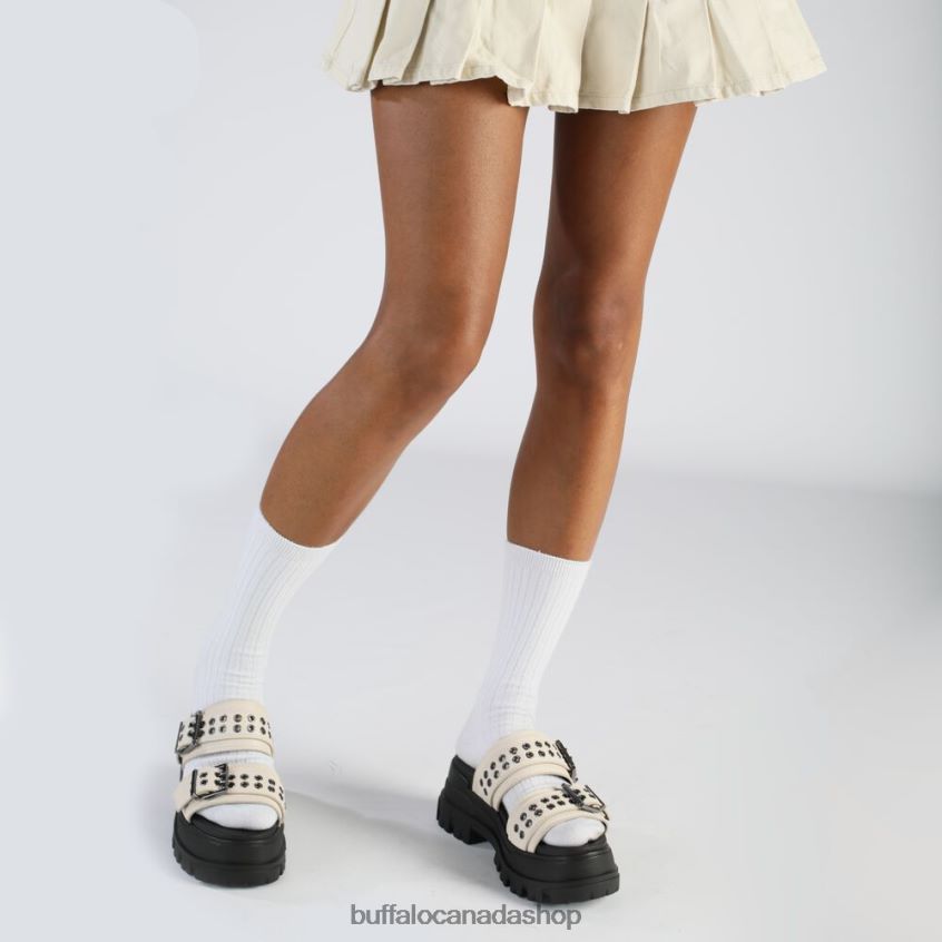 Aspha Loop Platform Sandals vegan Cream Buffalo ZL64TZ383 |Slides