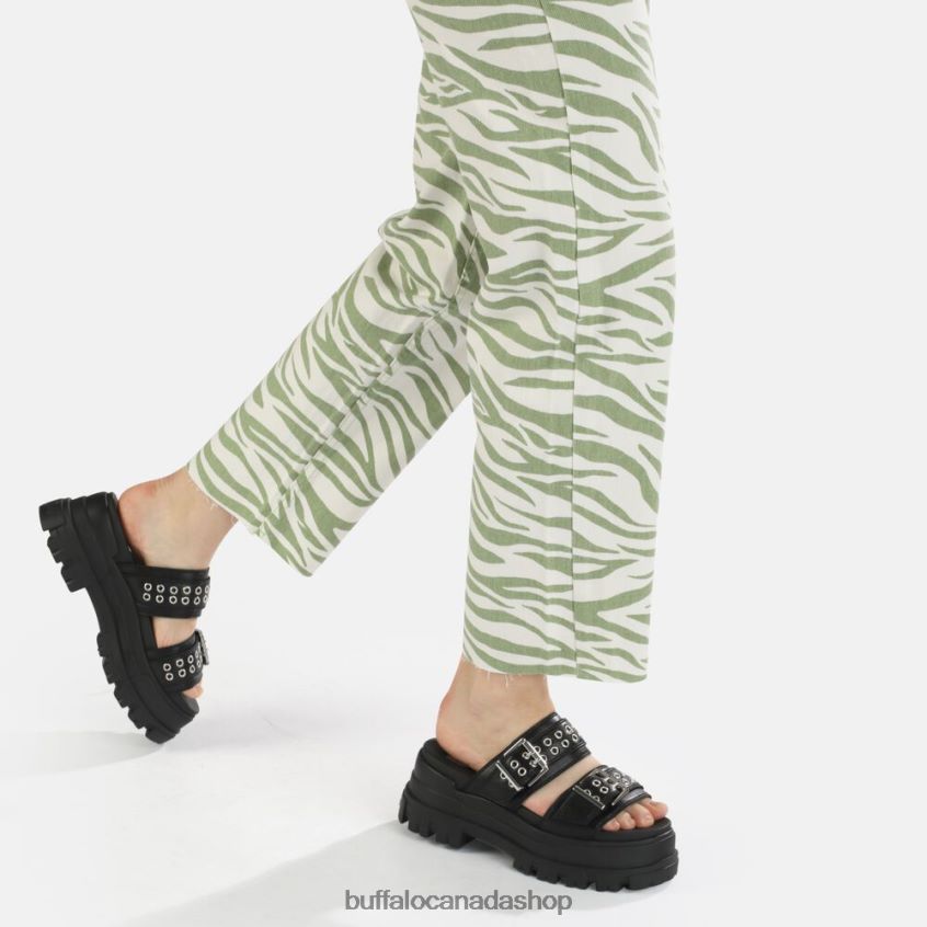 Aspha Loop platform sandals vegan Black Buffalo ZL64TZ886 |Slides