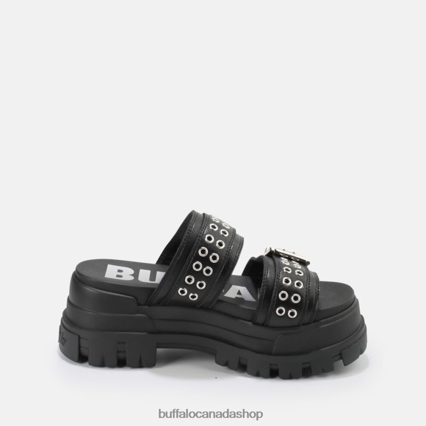 Aspha Loop platform sandals vegan Black Buffalo ZL64TZ886 |Slides