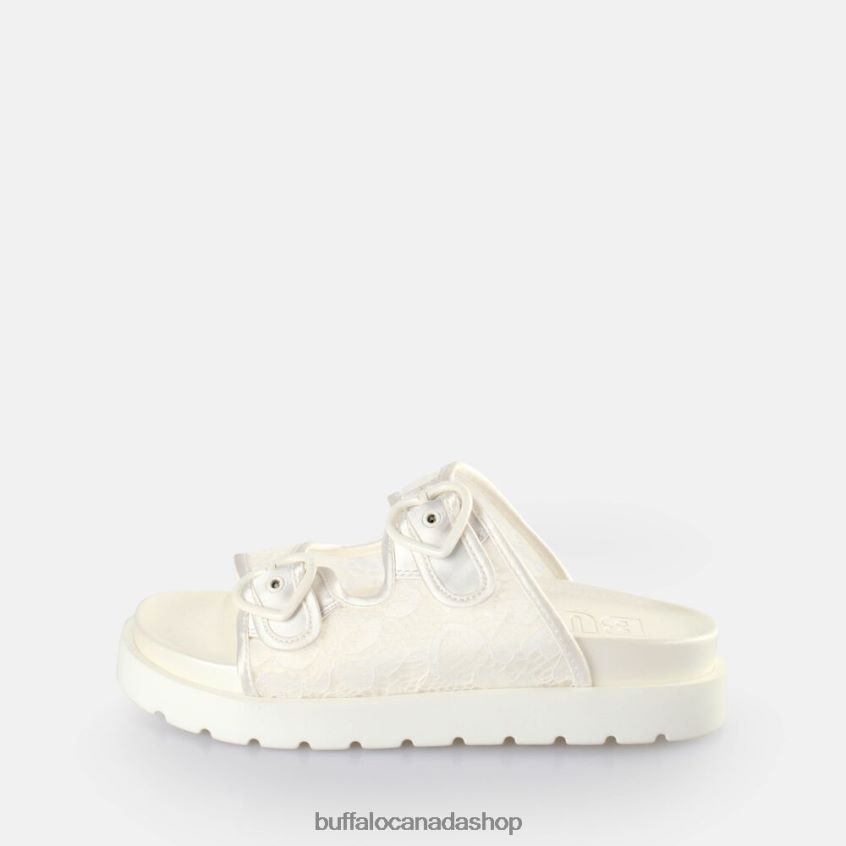 Elly Slide Platform Slides vegan White Buffalo ZL64TZ832 |Slides