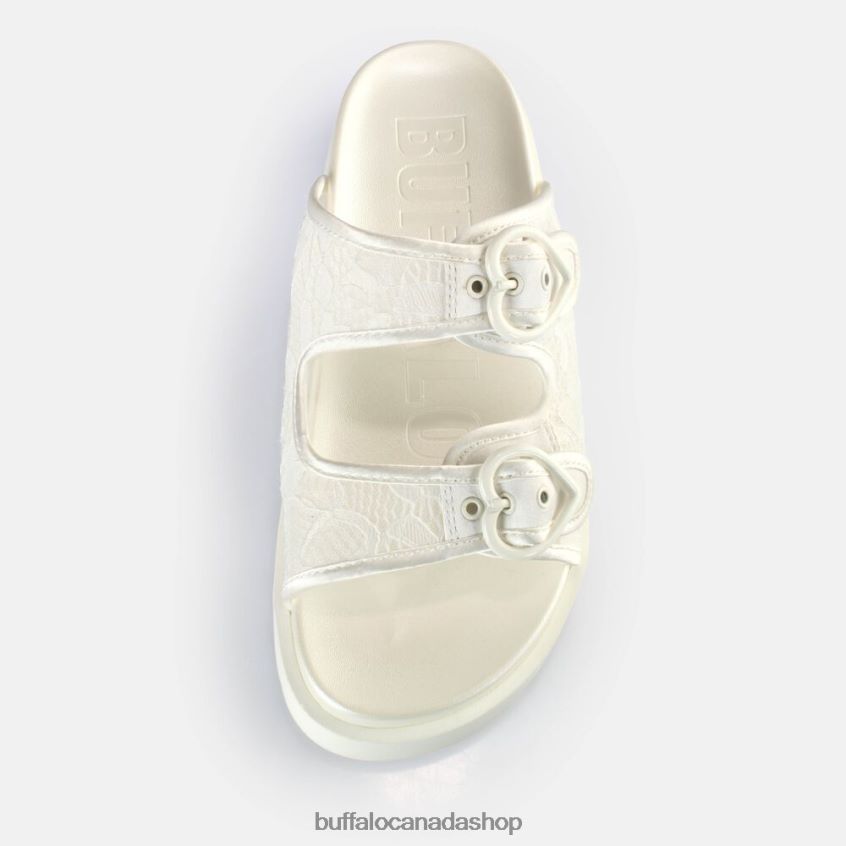 Elly Slide Platform Slides vegan White Buffalo ZL64TZ832 |Slides