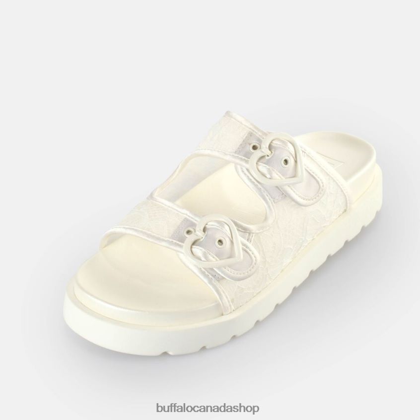 Elly Slide Platform Slides vegan White Buffalo ZL64TZ832 |Slides