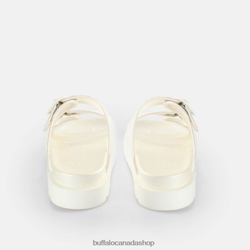 Elly Slide Platform Slides vegan White Buffalo ZL64TZ832 |Slides