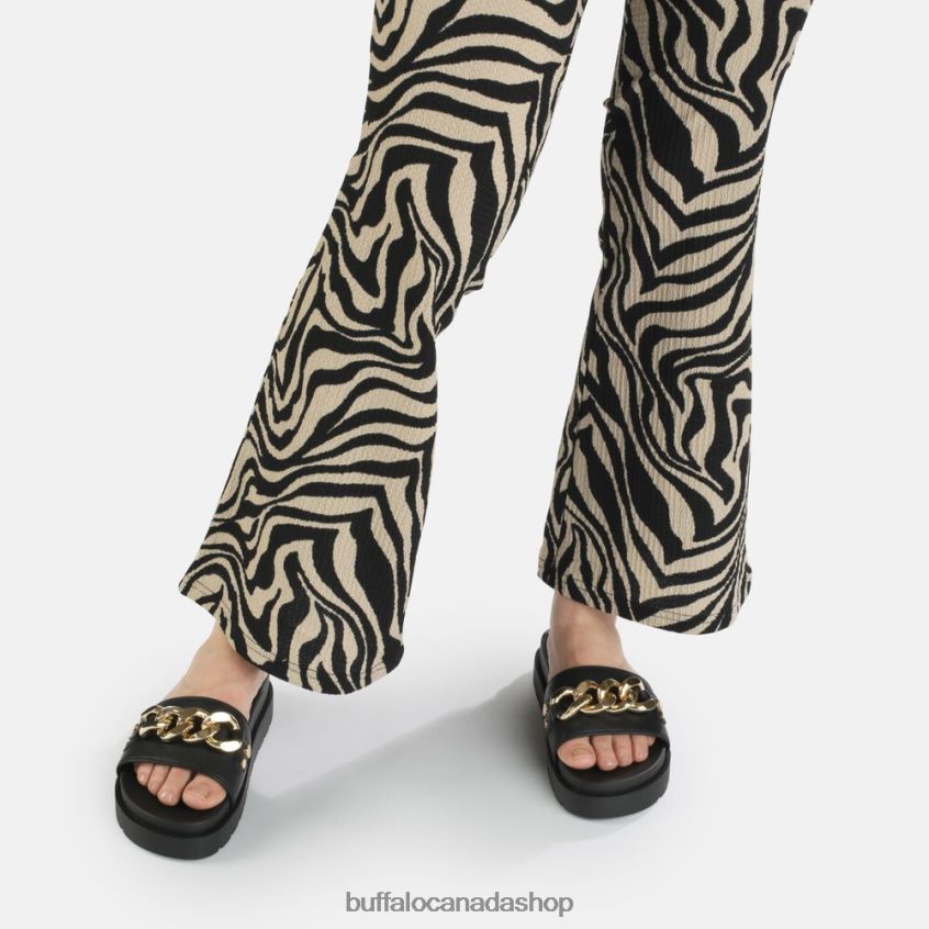 Eve Chain platform sandals vegan Black Buffalo ZL64TZ699 |Slides